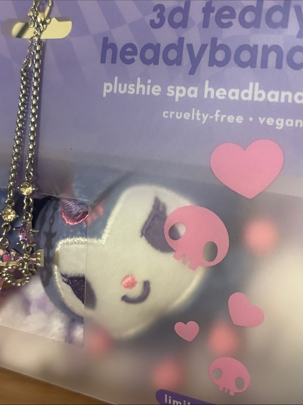 Cream, X Caromi, 3-D teddy, plush spa headband plus bracelet, lip, gloss, squish